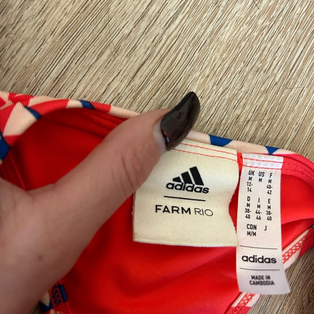 adidas Red Patterned One-Shoulder Cutout Dress - Picture 9 of 10
